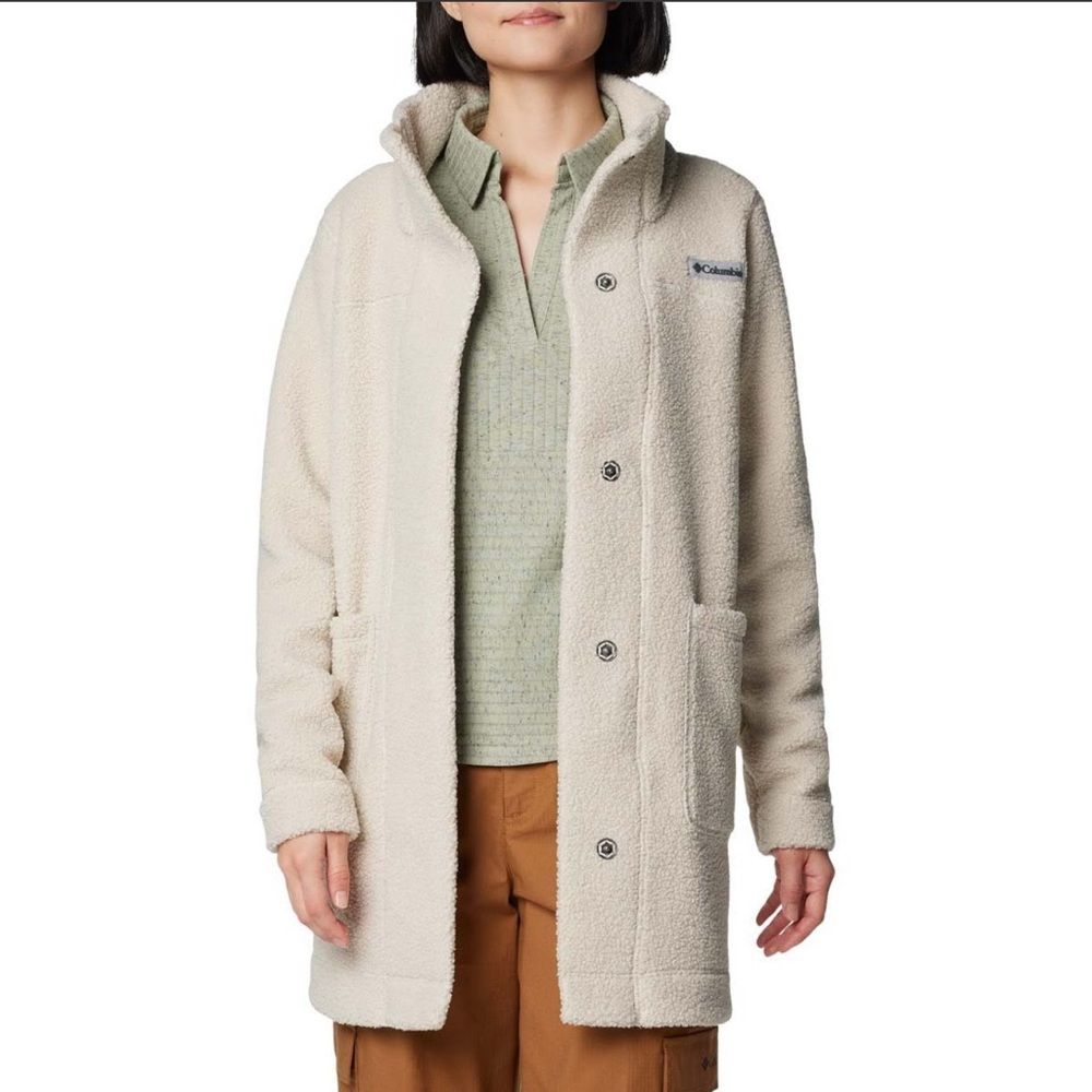 SMALL cream Women's Columbia Panorama Long Fleece Jacket